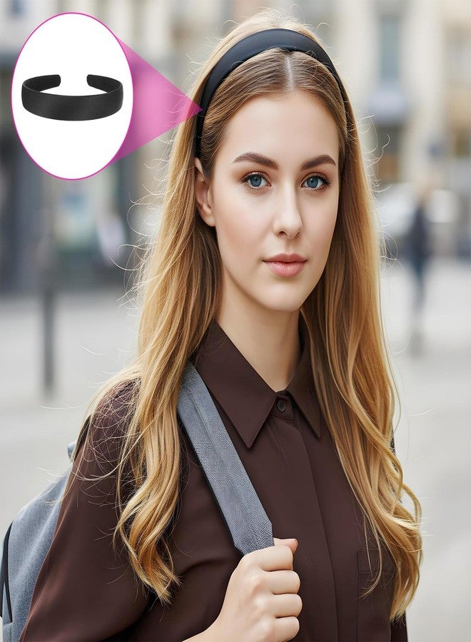 Jeffdad مجموعة جيفداد من 3 عصابات رأس سوداء للنساء، عصابات رأس مخملية سوداء مبطنة، عصابات رأس عصرية غير قابلة للانزلاق، عصابات رأس مبطنة بدون أسنان، حلقات سميكة، إكسسوارات شعر للنساء والفتيات - Image 5